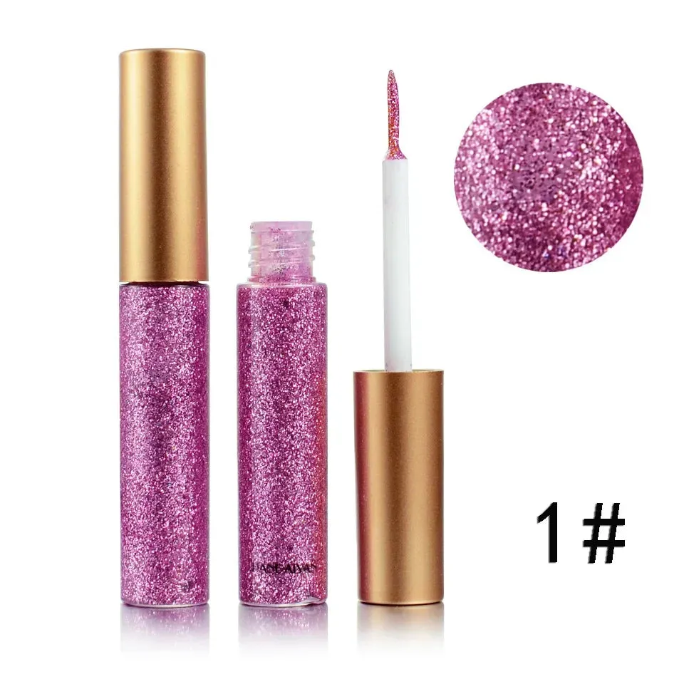 ZUOFILY 10 Colors White Gold Glitter Eyeshadow – Sparkle and Shine with Waterproof Liquid Eyeliner