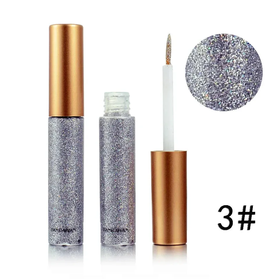 ZUOFILY 10 Colors White Gold Glitter Eyeshadow – Sparkle and Shine with Waterproof Liquid Eyeliner